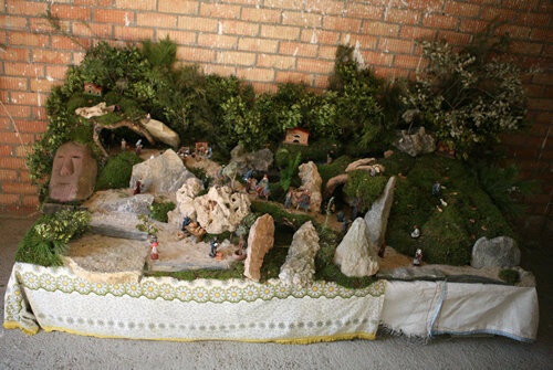 Pessebre a l'entrada d'una casa