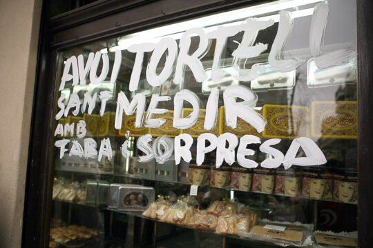 Anunci en una pastisseria
