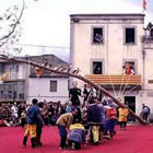 Aixecant l'arbre amb cordes