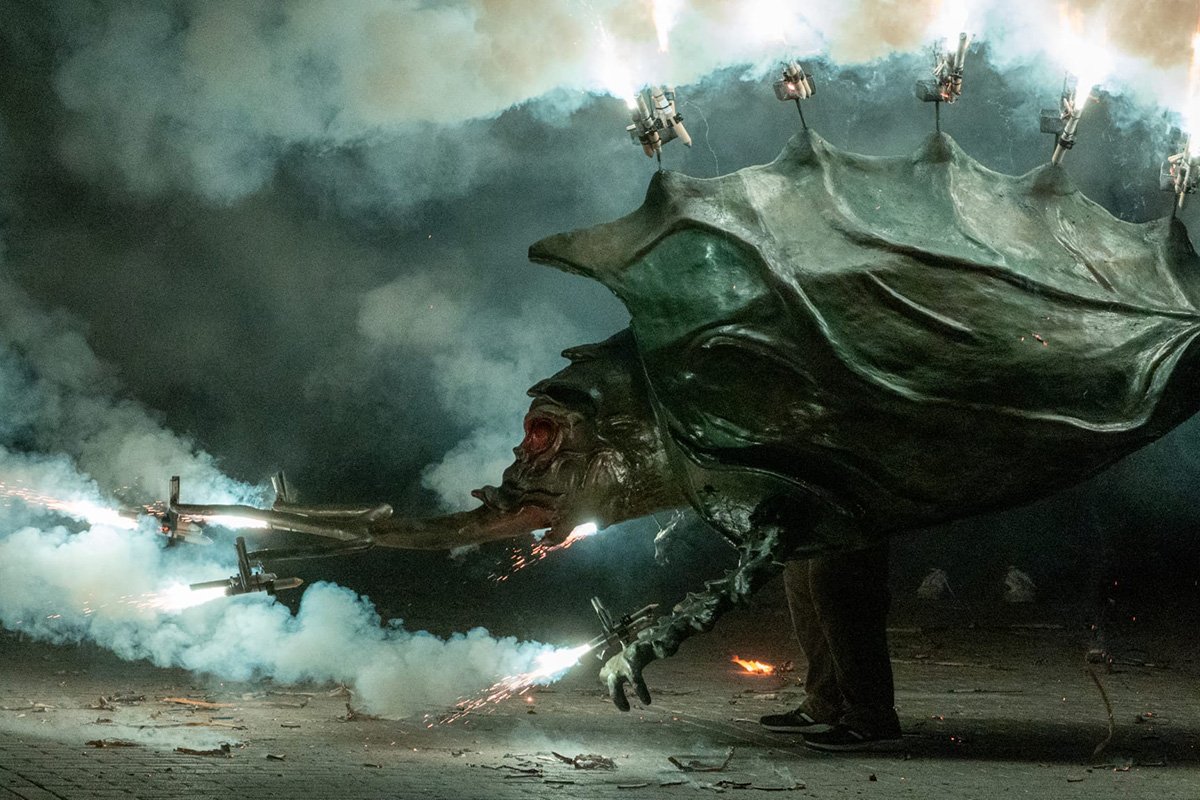 El Diabló encès durant el correfoc. Foto: Patricia Martínez Estrada