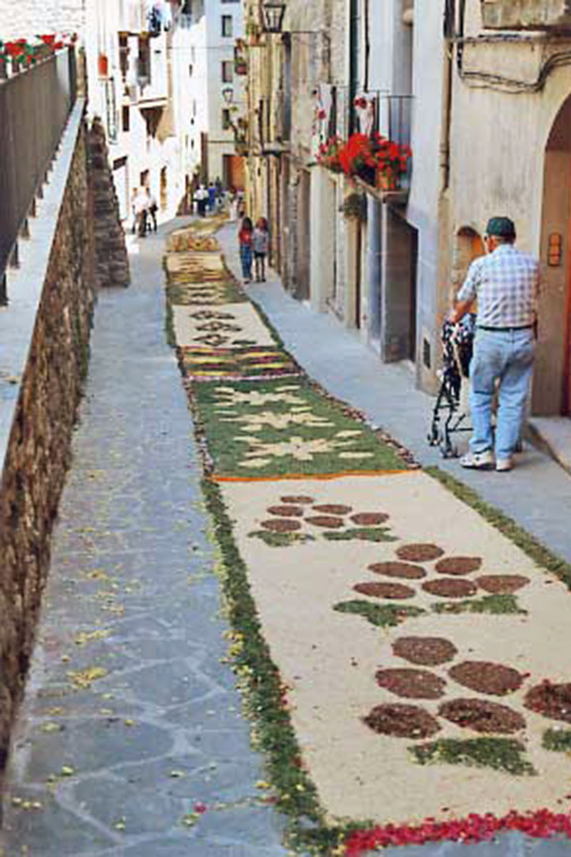 Un dels carrers engalanats