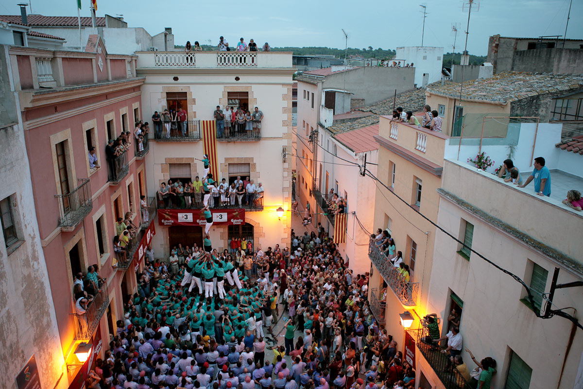La plaça en plena diada