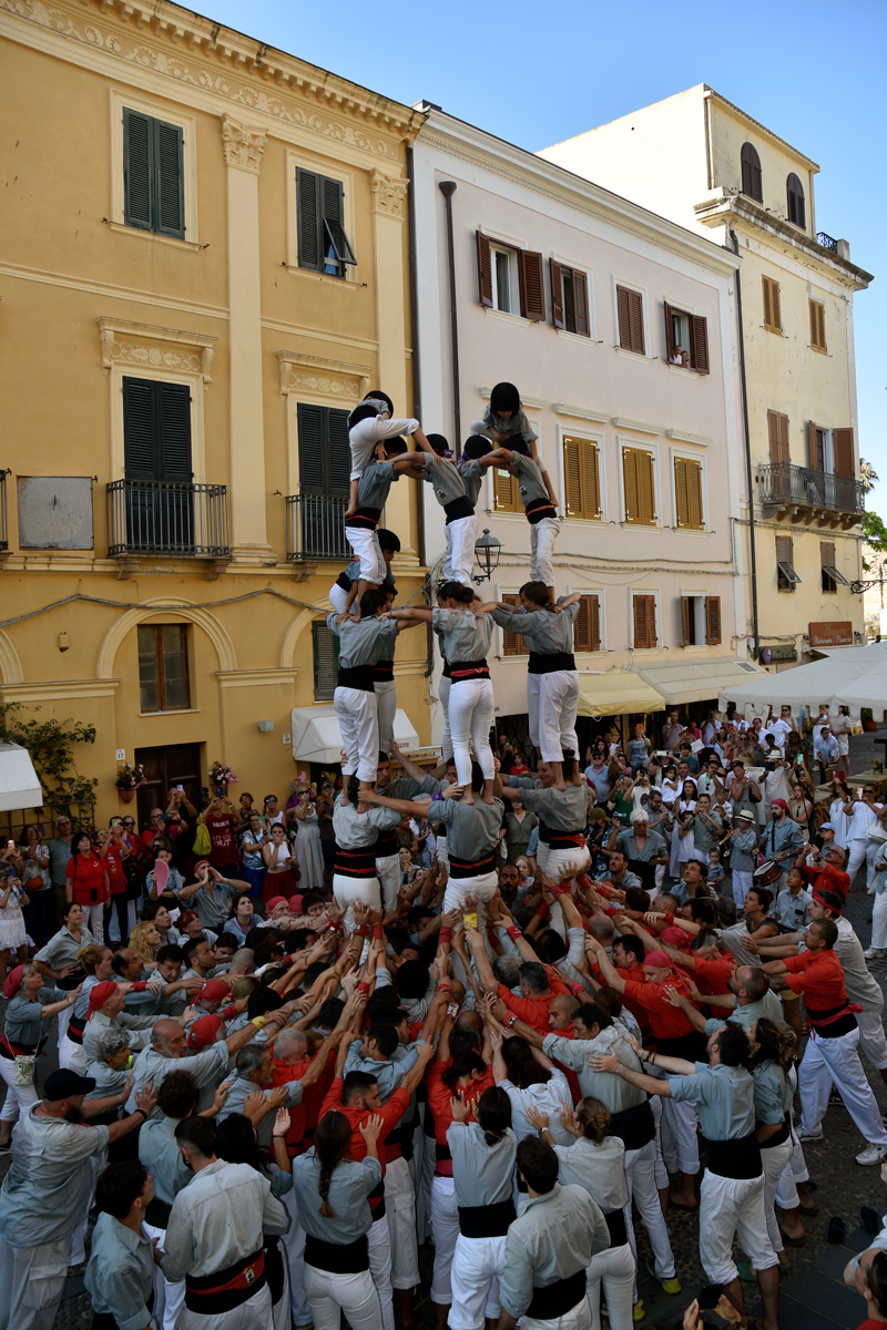 Actuació dels castellers de l'Alguer. Foto: Angelo Manunta
