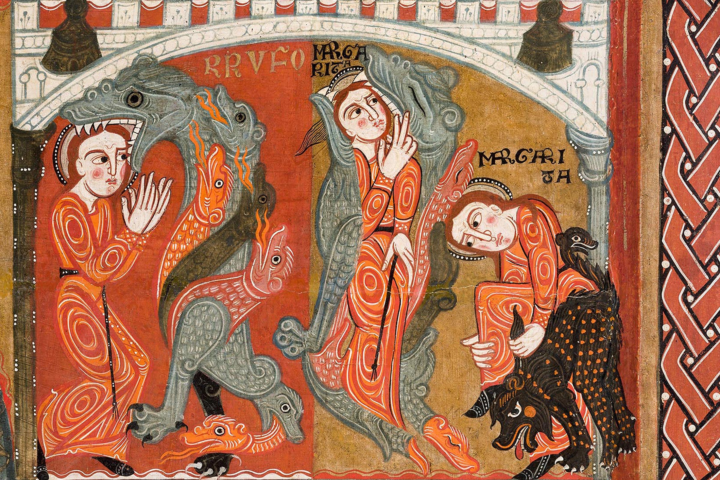 Detall del frontal d'altar de Santa Margarida de Vila-seca (Osona). Foto: Museu d'Art Medieval de Vic