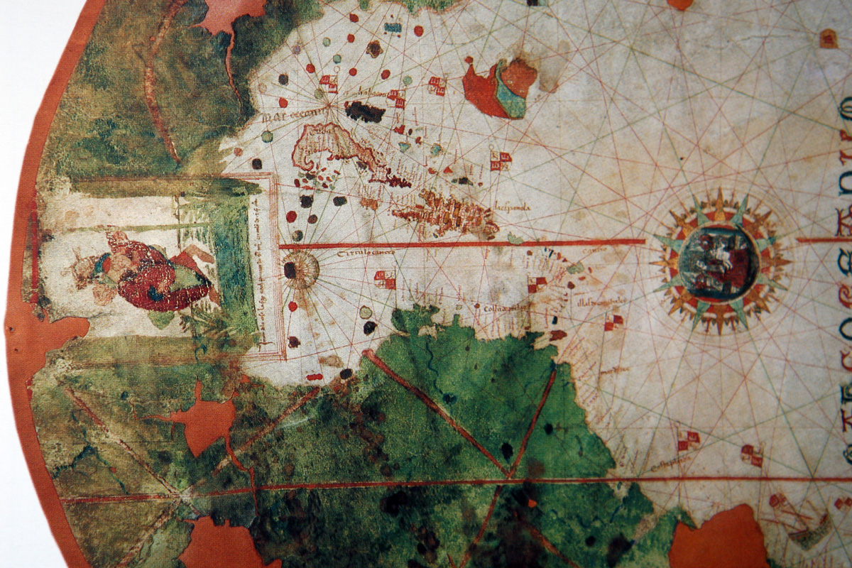 Sant Cristòfor en un mapamundi de Joan de Cossa (1500)