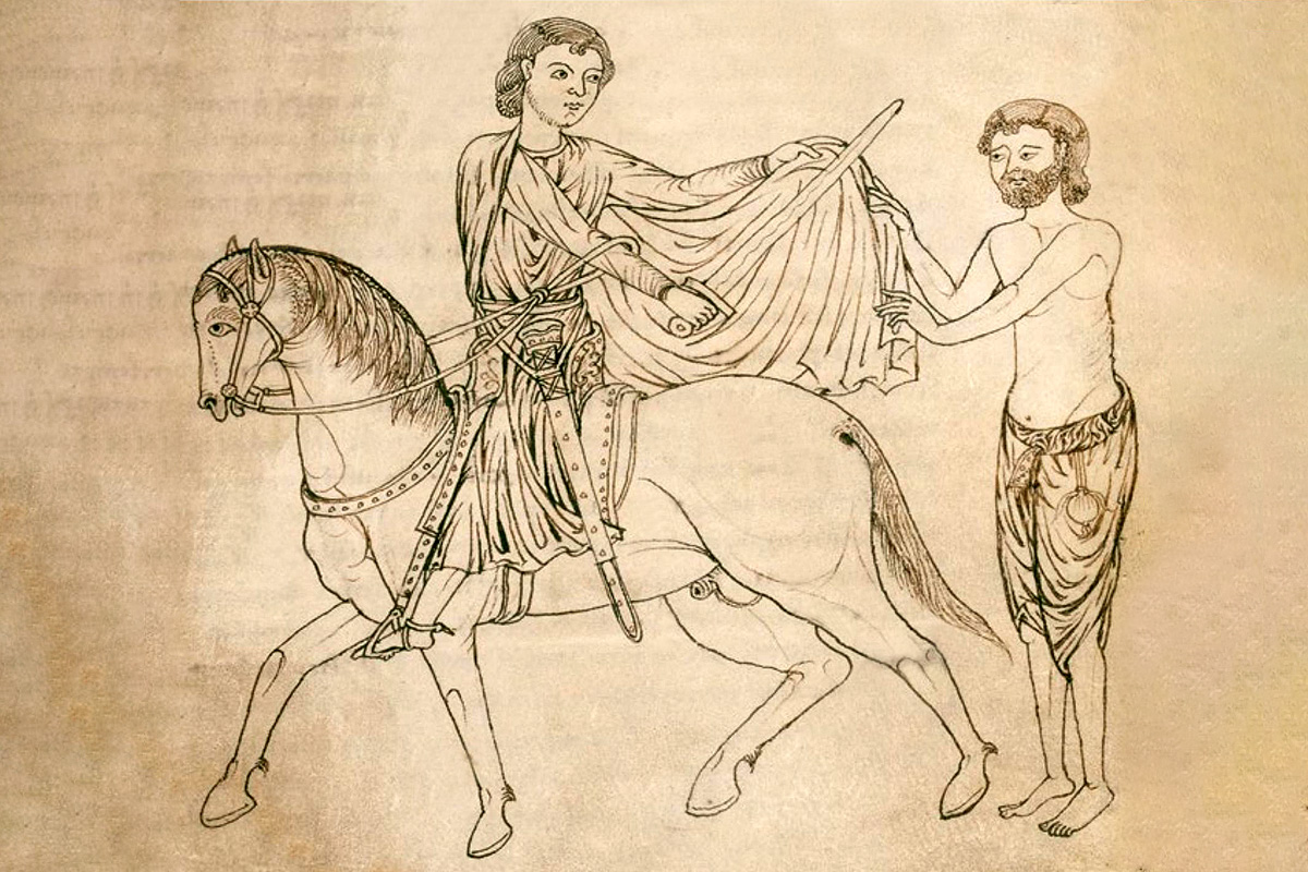 Ilustració antiga en un manuscrit conservat a la British Library de Londres