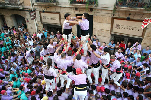 Castells a la diada de Sant Roc del 2018