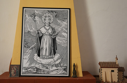Quadre amb la imatge del sant a Sant Feliu de Guíxols