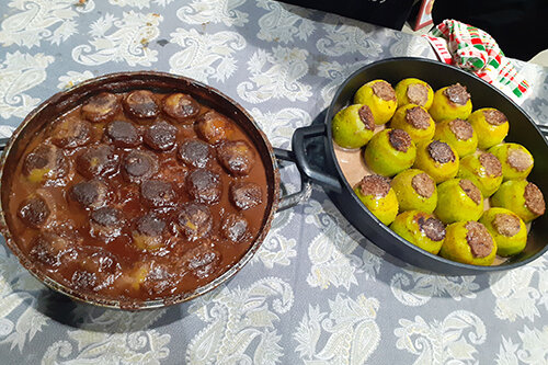 Pomes abans i després de ser cuites