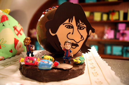 Mona de xocolata amb futbolistes