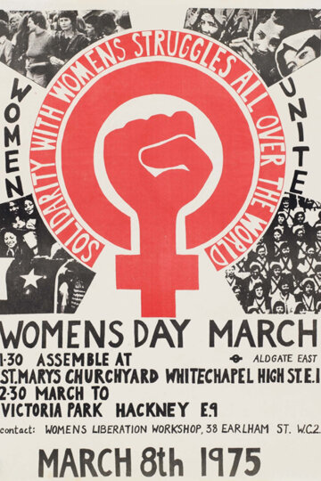 Cartell de la Marxa del Dia de la Dona a Londres, l'any 1975