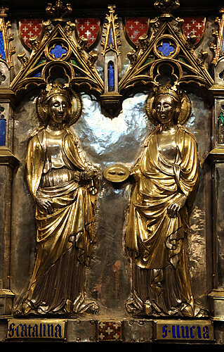 Santa Llúcia al retaule gòtic de la Catedral de Girona