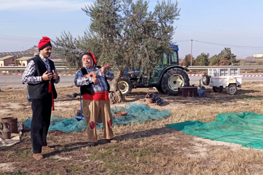 Activitat d'anar a collir 'aulives'