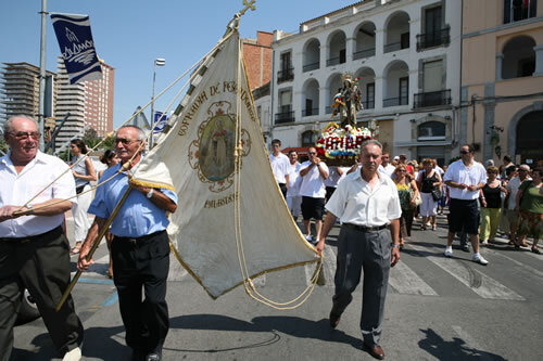 Penó de Sant Telm i la imatge de la mare de déu