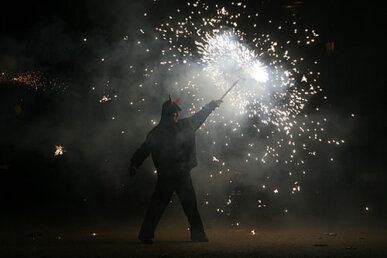 Diable encenent carretilla