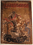 Antic retaule de pedra de Soler de Vilardell matant el drac