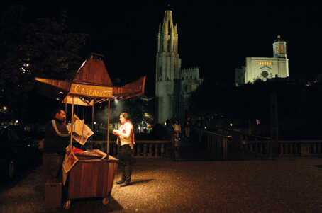 Parada de castanyes a Girona