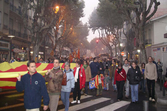 Un moment de la manifestació de Perpinyà