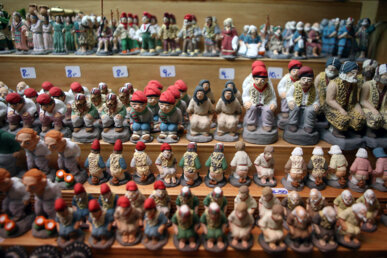 Caganers clàssics a la Fira de Santa Llúcia de Barcelona
