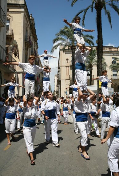 Falcons de Vilanova i la Geltrú durant la Festa Major