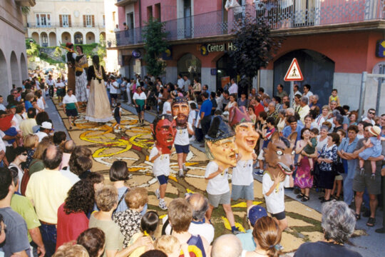 Cercavila per sobre les catifes. Foto: Ajuntament d'Arbúcies