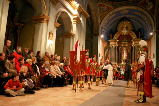 Jesucrist i els soldats romans a l'interior de l'església