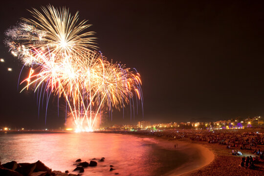 Focs artificials a la platja