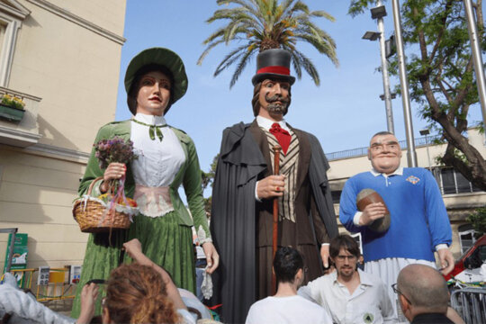 Els Gegants Ramona i Baldiri i el gegantó Ramonet