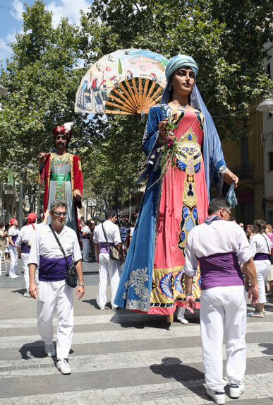 Els gegants a la Rambla