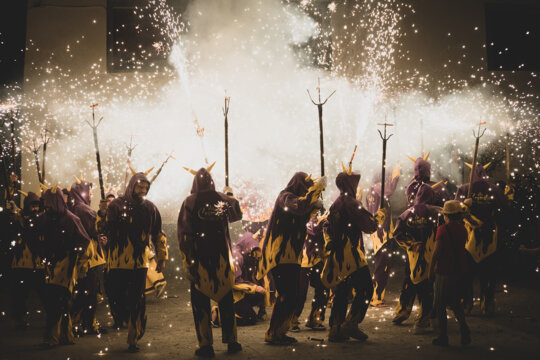 Correfoc amb els diables Cremats