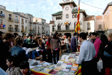 Parades de llibres al centre del poble. Foto: Ajuntament de Sant Celoni