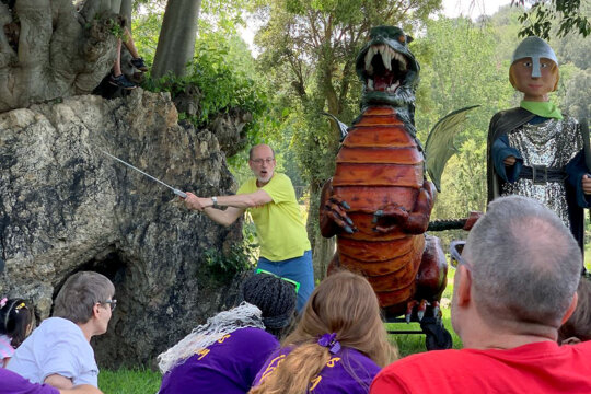 Explicació de la llegenda. Foto: Colla de Diables de Sant Celoni