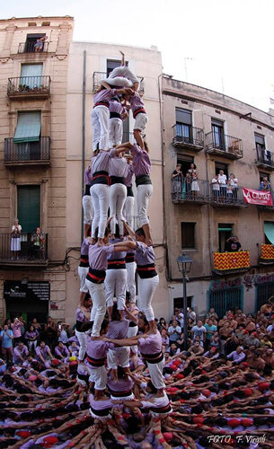 Castells a la diada de Sant Roc del 2018