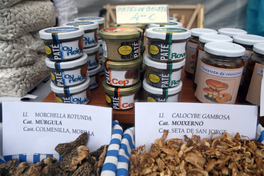 Patés de bolets i bolets en sec
