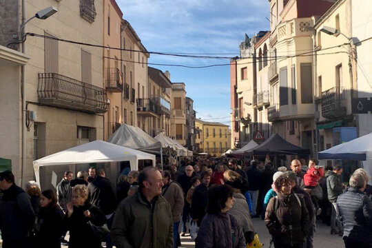 Un dels carrers del poble durant la fira