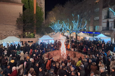 El foc encès, el primer dia de fira