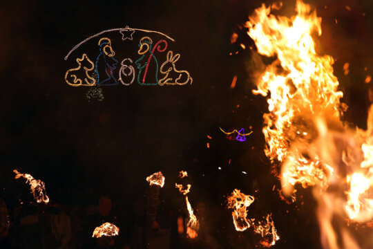El foc de la nit de Nadal. Foto: Manel Carrera Escudé