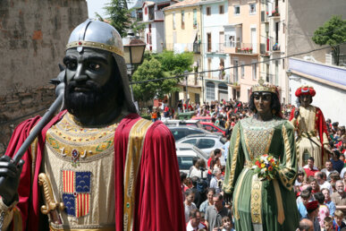 Els Gegants durant la Passada de Dimecres al matí