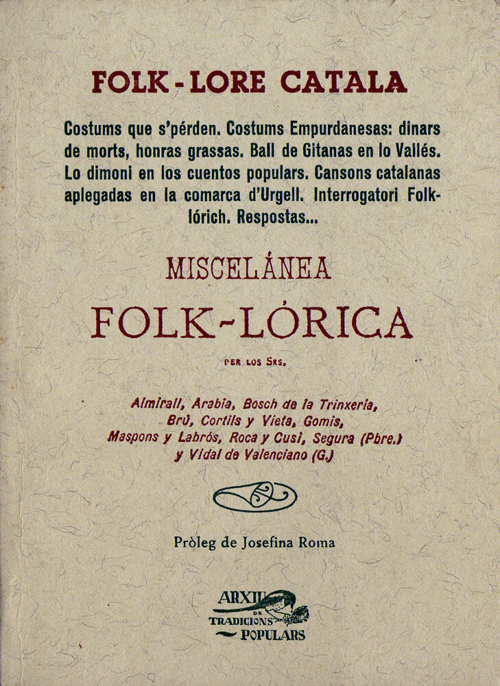 Folklore català. Miscelànea folk-lòrica