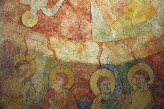 Pintura del segle XII procedent de l'absis de Sant Joan de Bellcaire (Foto: Museu d'Art de Girona)
