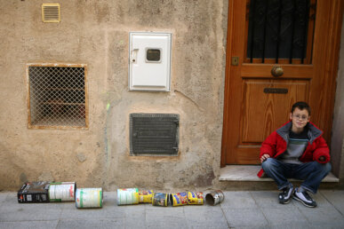 Els rastres estan fets de pots de llauna
