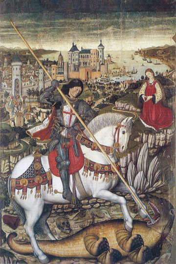 Sant Jordi. Pintura de Pere Niçard al Museu d'Art Sacre de Mallorca