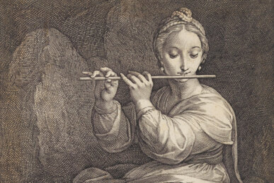 Deessa Euterpe, gravat de Heindrick Goltzius