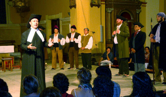 Representació del Ball de la Santa Creu a la Riera de Gaià