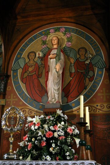 Imatge i relíquies de santa Llúcia a Barcelona