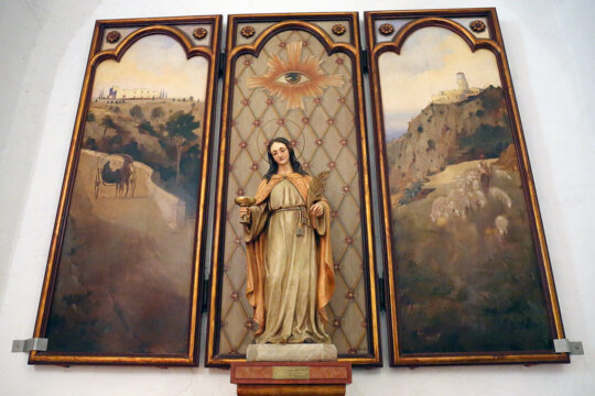 Imatge i pintures de Santa Llúcia a l'ermita de Sant Sebastià de Palafrugell