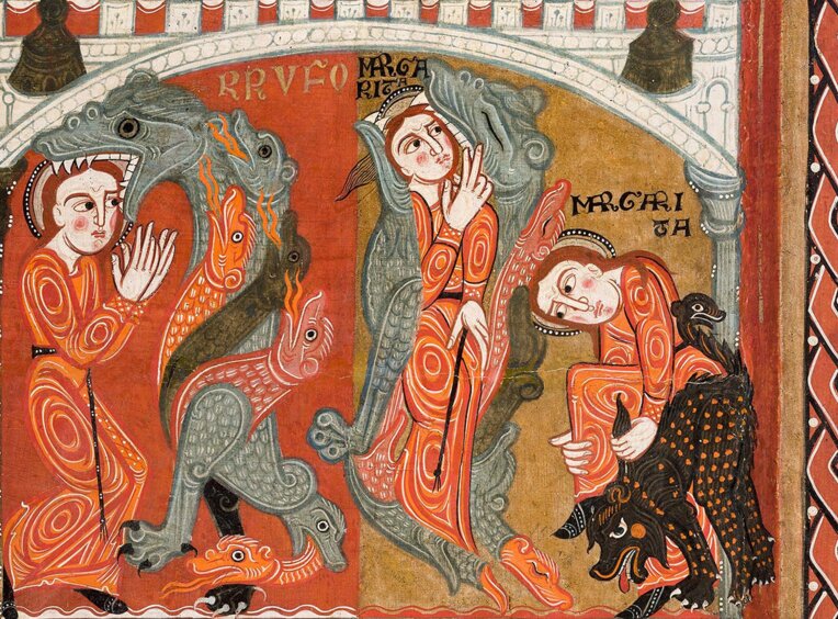 Detall del frontal d'altar de Santa Margarida de Vila-seca (Osona). Foto: Museu d'Art Medieval de Vic