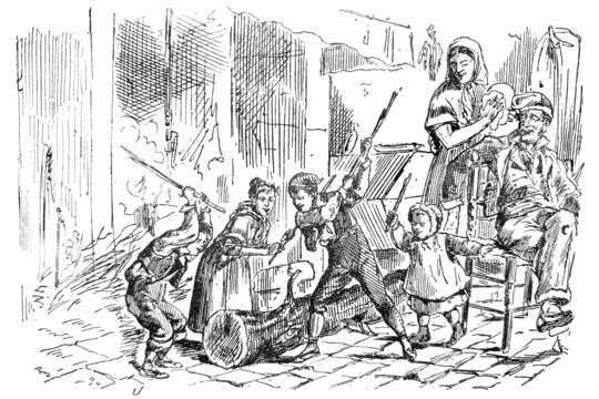 Gravat antic de la cerimònia de fer cagar el tió