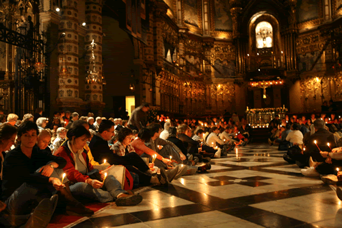 Aspecte de la Basílica durant la pre-Vetlla